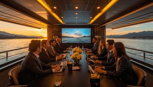 lucid-origin_business_professionals_yacht_meeting_sunset_luxury_16_9-3